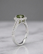 Cushion Halo Ring Sterling Silver