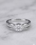 Bezel Solitaire Ring Sterling Silver