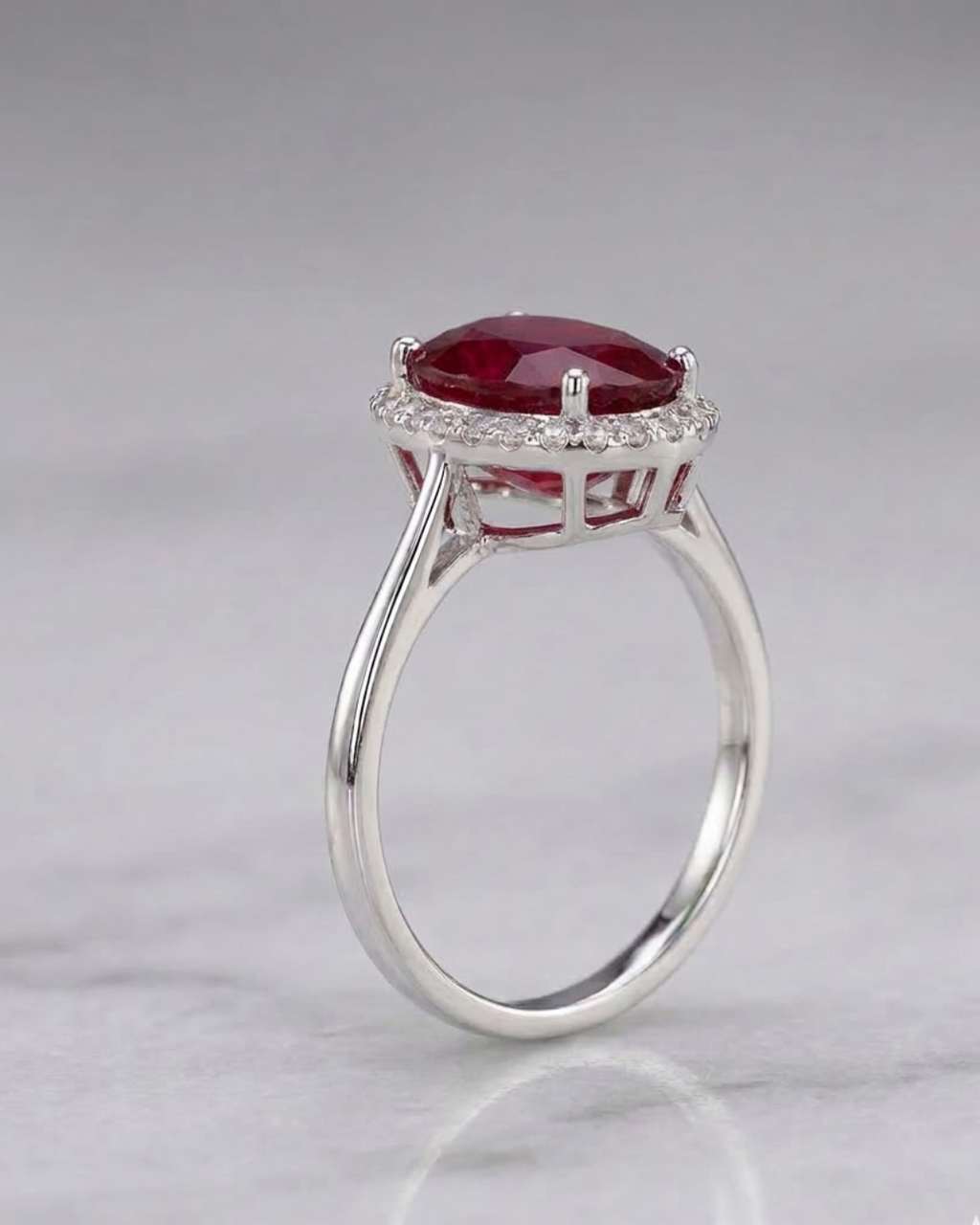 Oval Cathedral Ring Sterling Silver