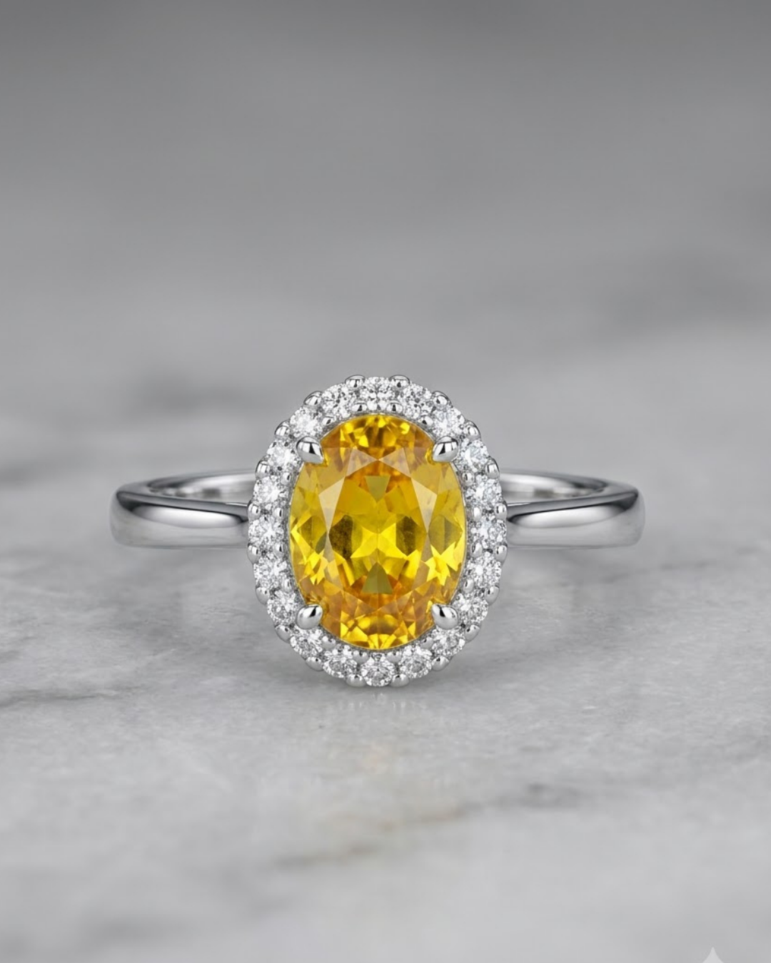 Halo Ladies Ring Sterling Silver