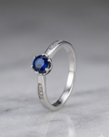 Sapphire Crown Pavé Ring Sterling Silver