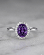 Halo Ladies Ring Sterling Silver