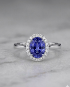 Halo Ladies Ring Sterling Silver