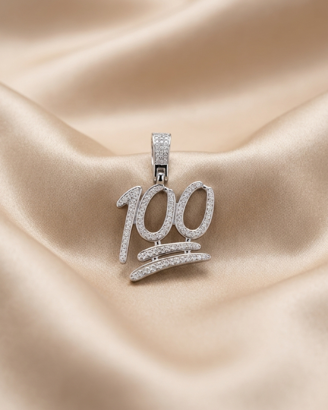 The Iced "100" Emoji Statement Pendant