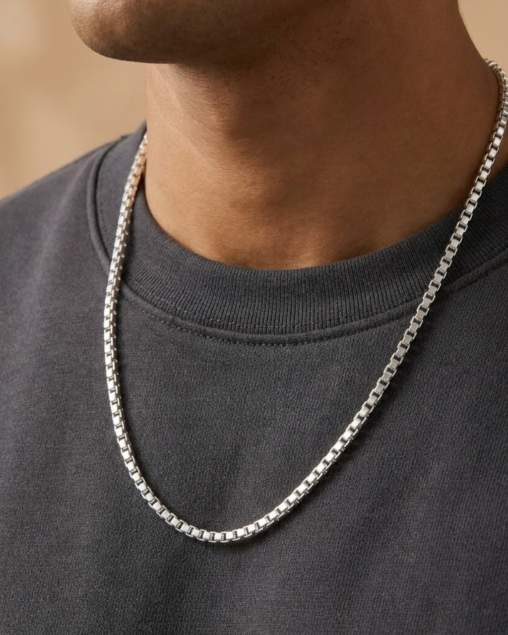Classic Square Box Chain Sterling Silver