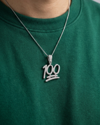 The Iced "100" Emoji Statement Pendant