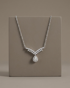 Chevron Halo Necklace Sterling Silver