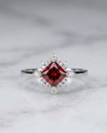 Crystal Starburst Ring Sterling Silver