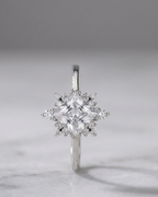 Crystal Starburst Ring Sterling Silver