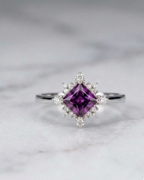 Crystal Starburst Ring Sterling Silver
