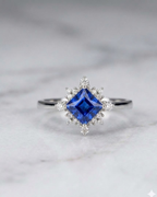 Crystal Starburst Ring Sterling Silver