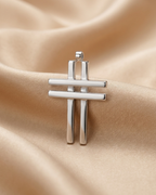Sovereign Parallel Geometric Cross Pendant