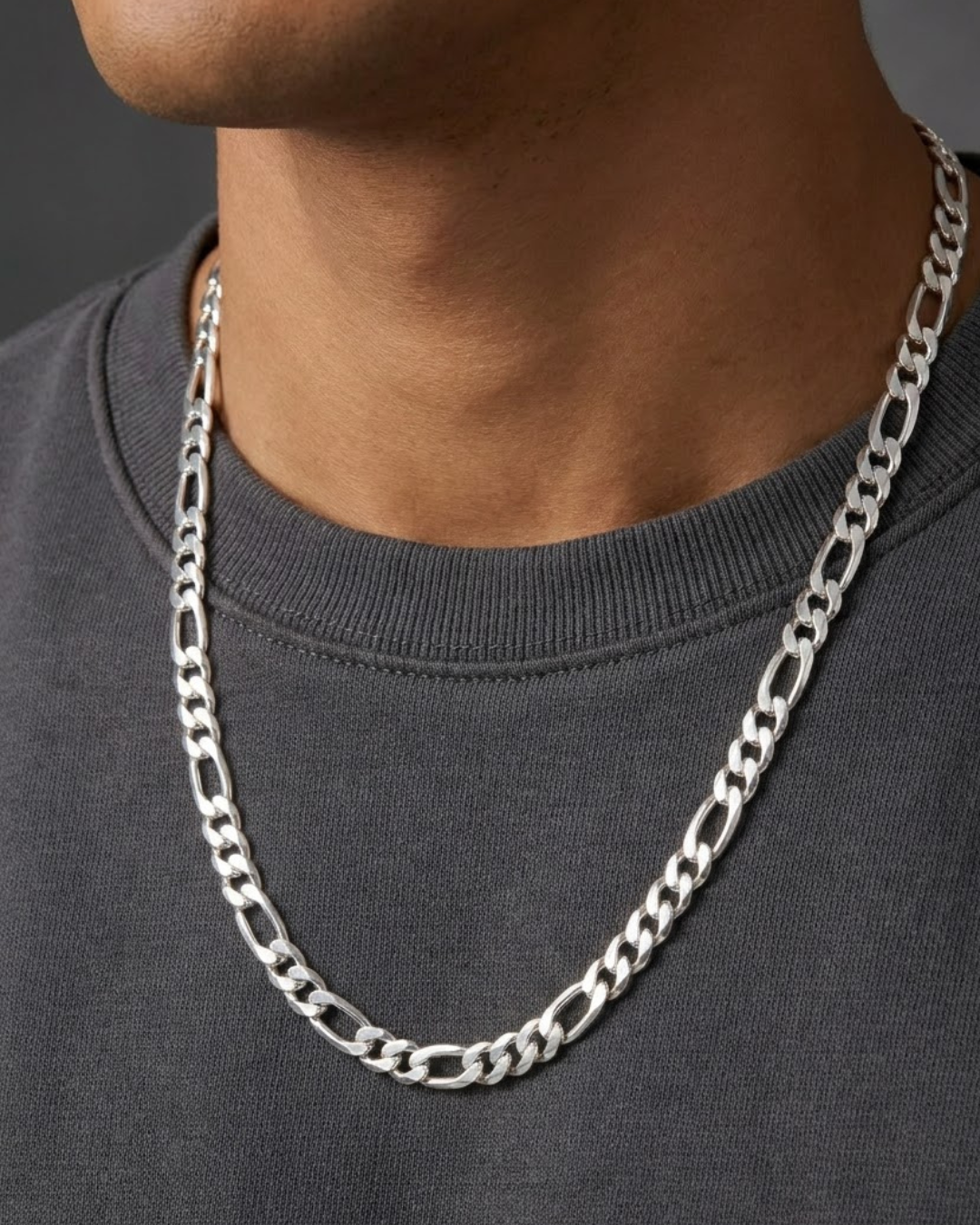 Figaro Chain Necklace Sterling Silver