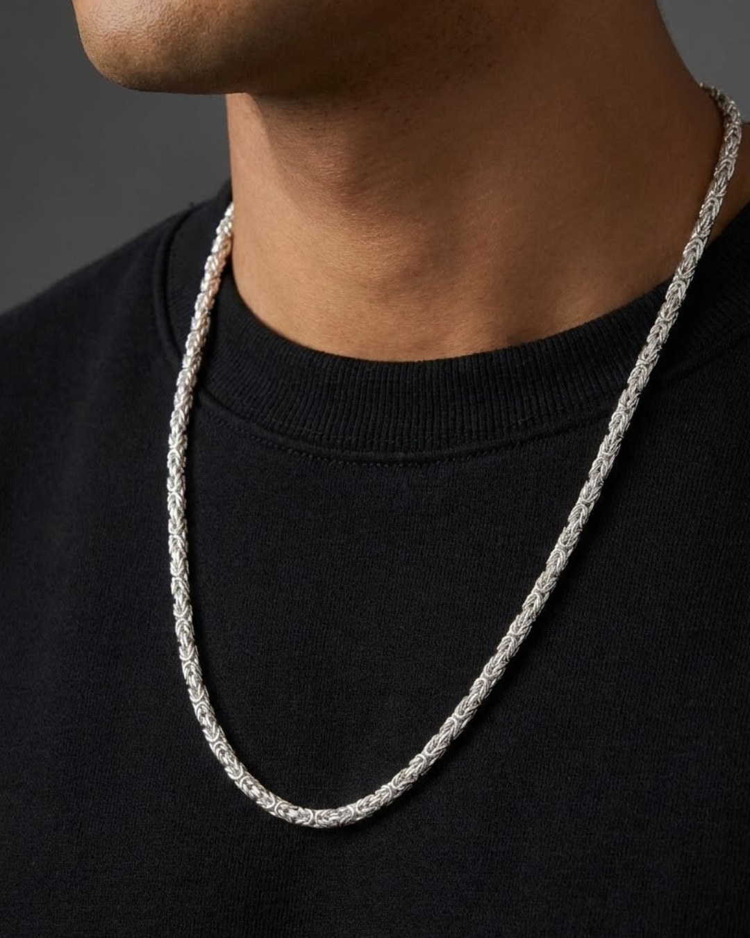 Byzantine Chain Link Necklace Sterling Silver