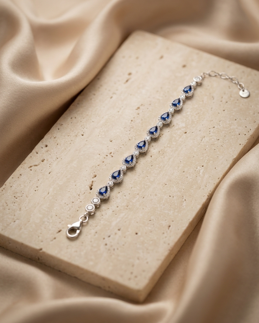 Sapphire Blue Teardrop Bracelet