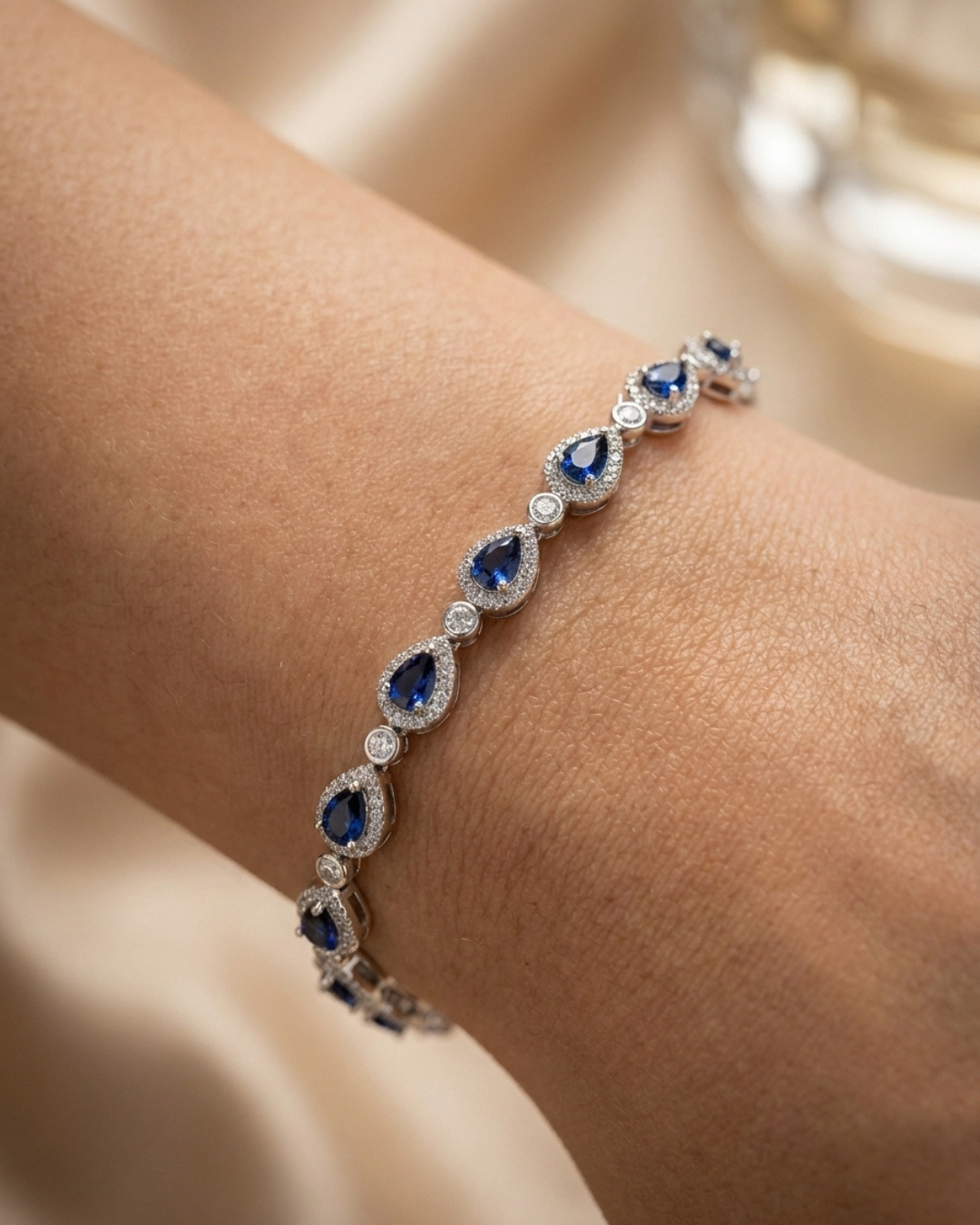 Sapphire Blue Teardrop Bracelet