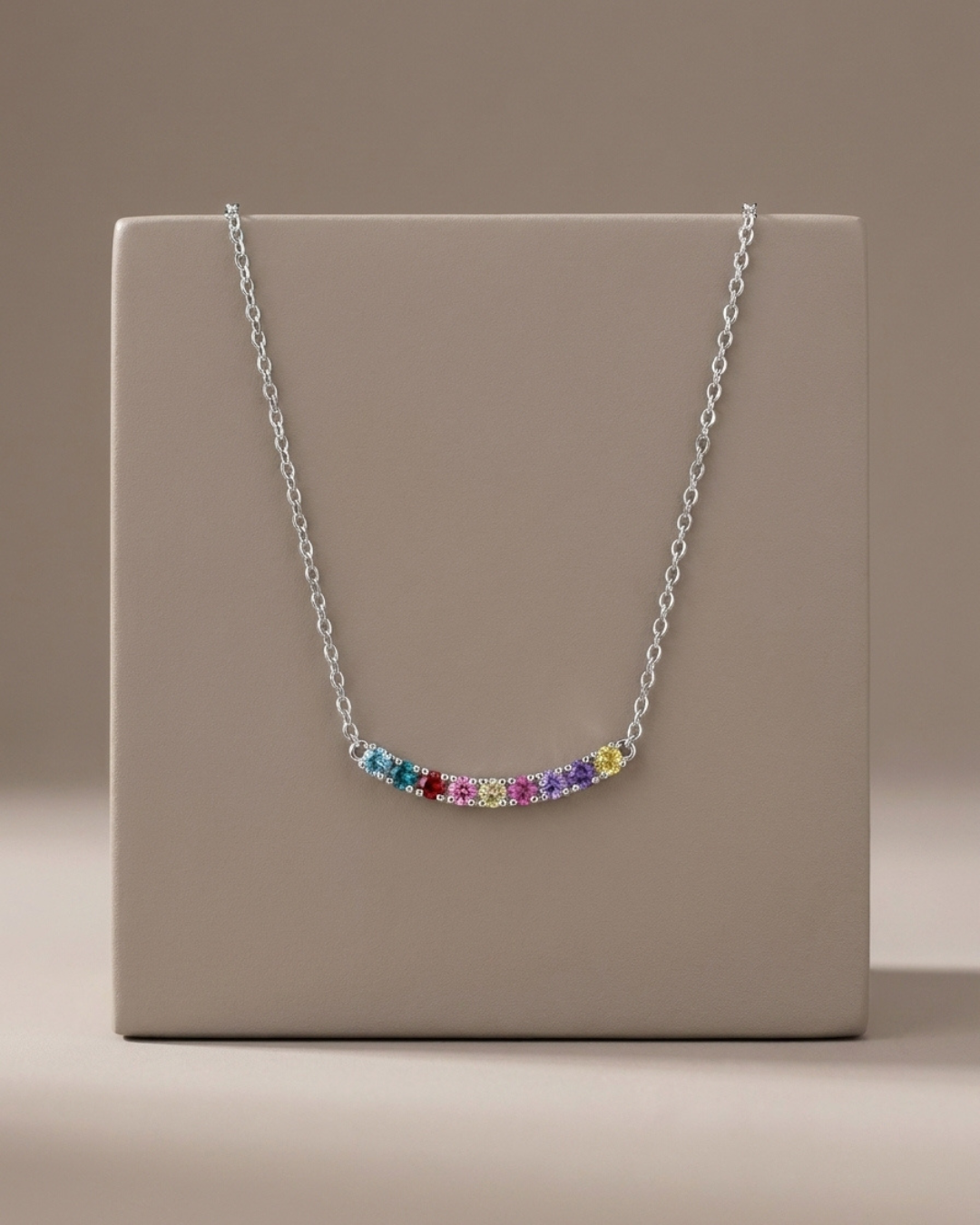 Rainbow Necklace Sterling Silver