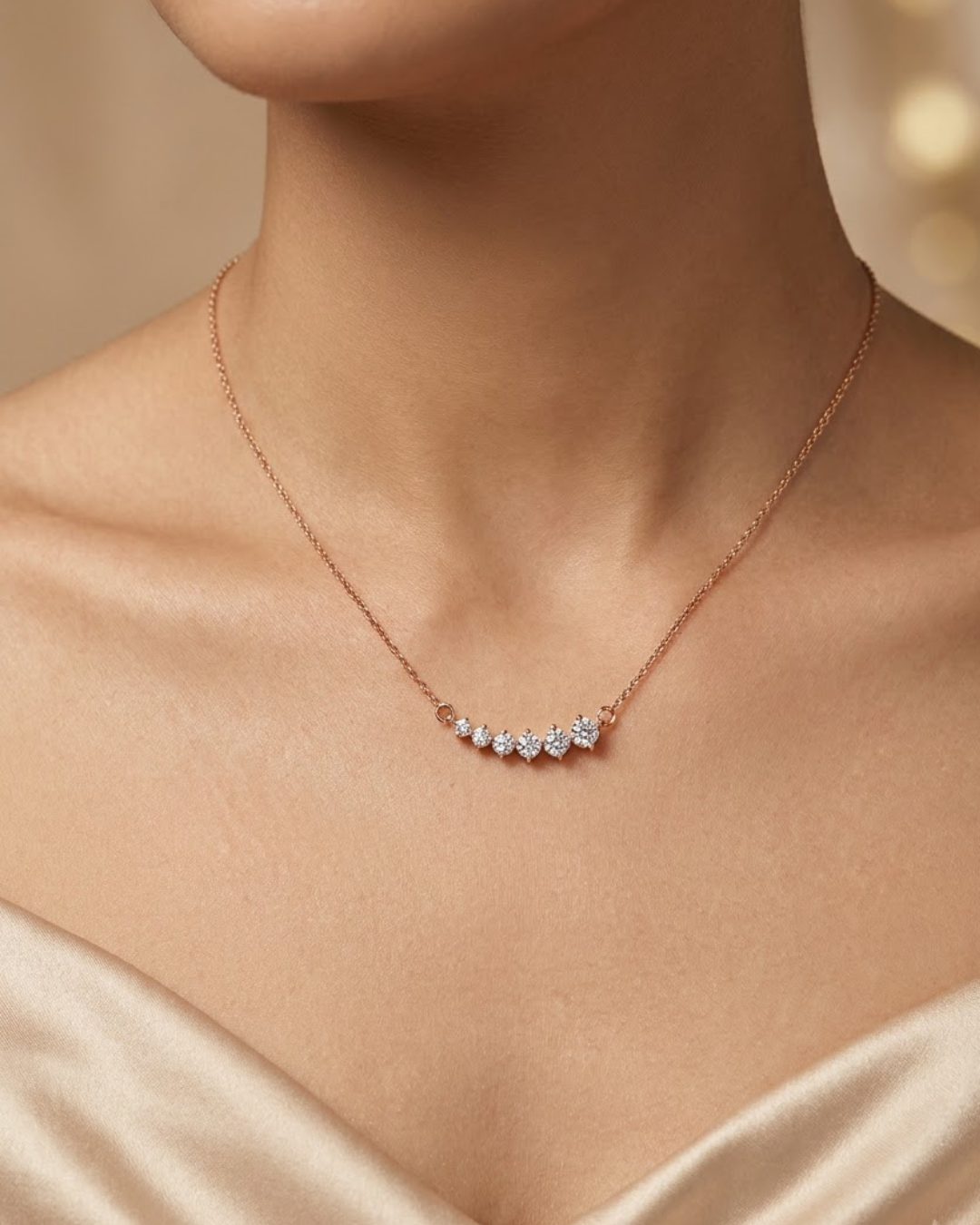 Curved Stone Women's Necklace Sterling Silver