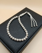 33-Bead Textured Misbah Sterling Silver