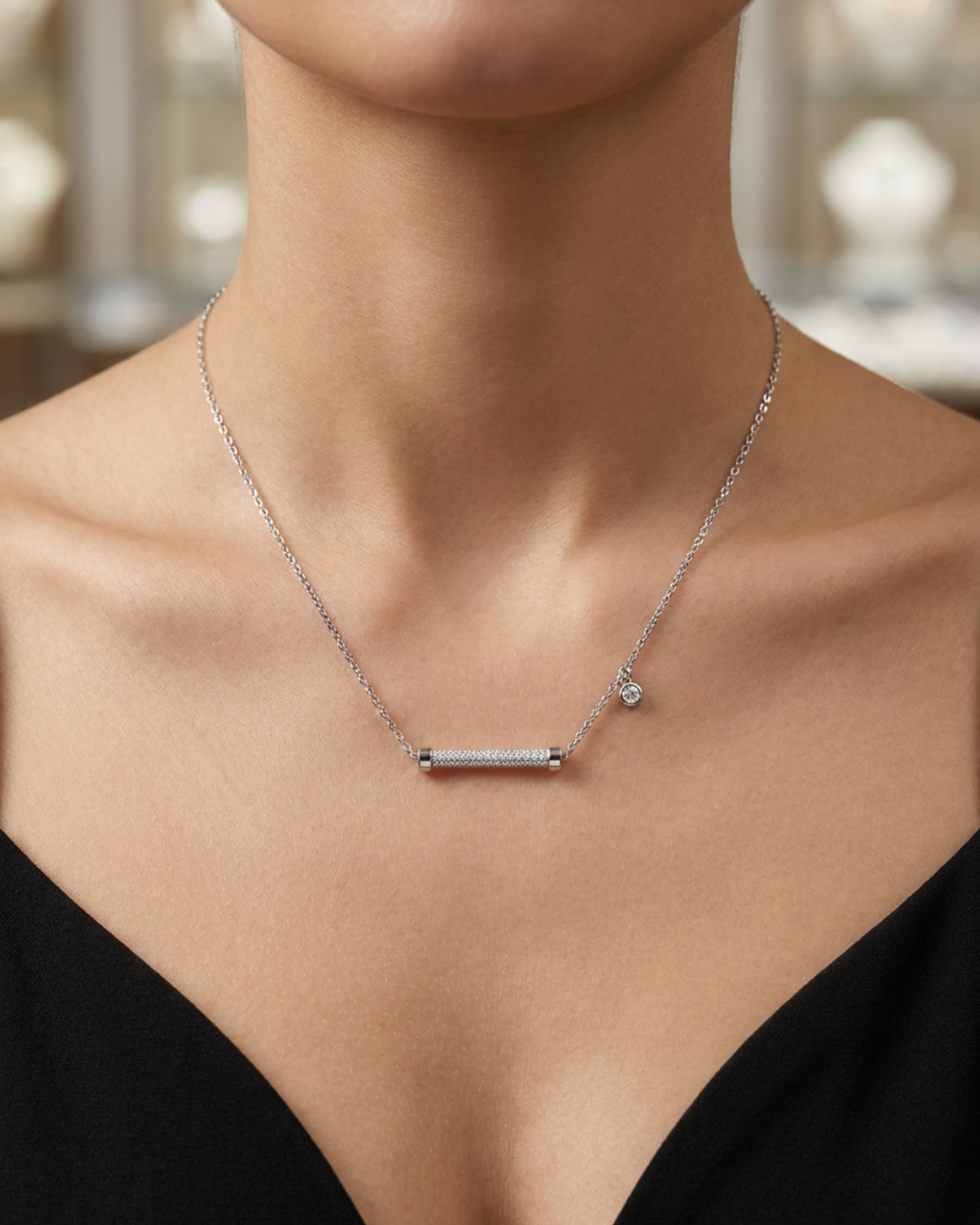 Bar Necklace Sterling Silver