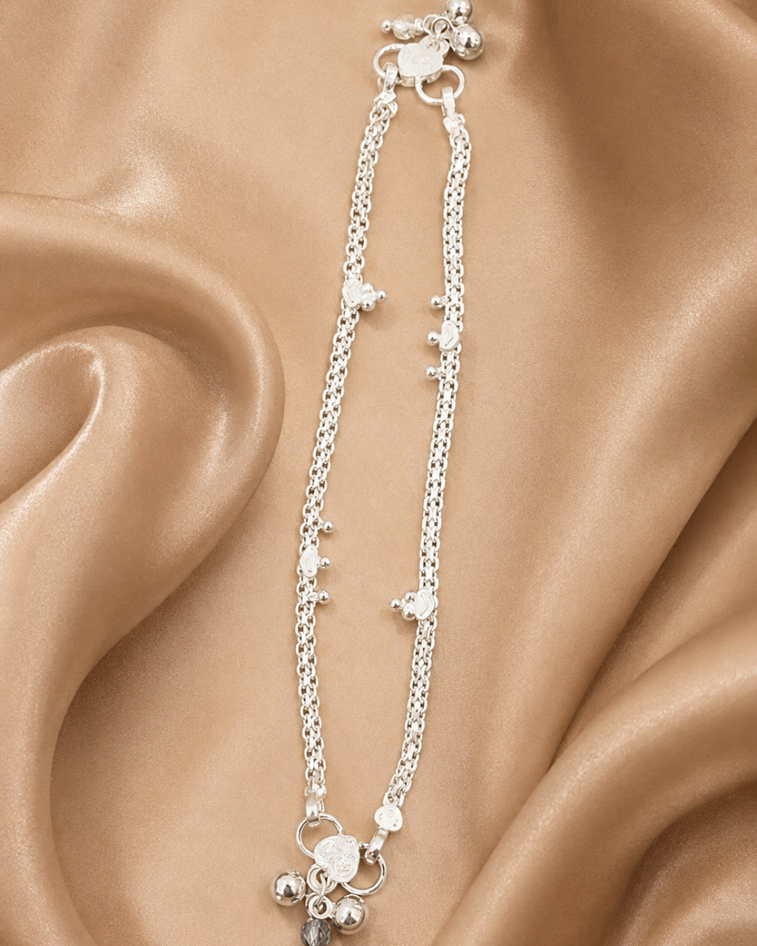 Kids Charm Silver Anklet