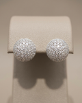Round Pavé Stud Earrings Sterling Silver