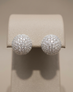Round Pavé Stud Earrings Sterling Silver