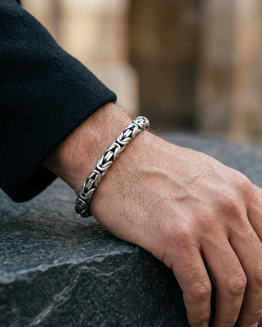 Byzantine Chain Men's Bracelet Sterling Silver