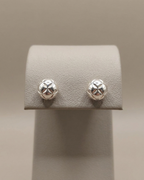 Floral Textured Studs Earring Sterling Silver