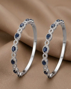 Blue Sapphire Crystal Bangle Sterling Silver