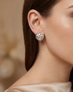 Floral Textured Studs Earring Sterling Silver