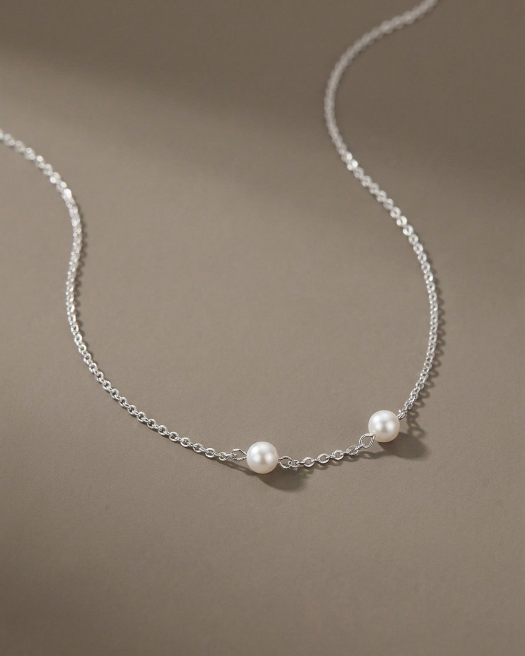 Round Pearl Necklace Sterling Silver