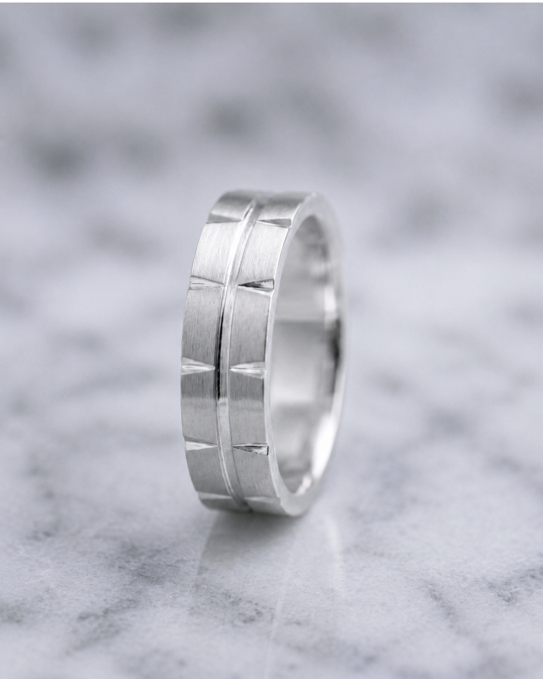 Vanguard Notch Textured Men’s Dibla Ring