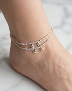 Celestial Dual-Chain Star Charm Silver Payal
