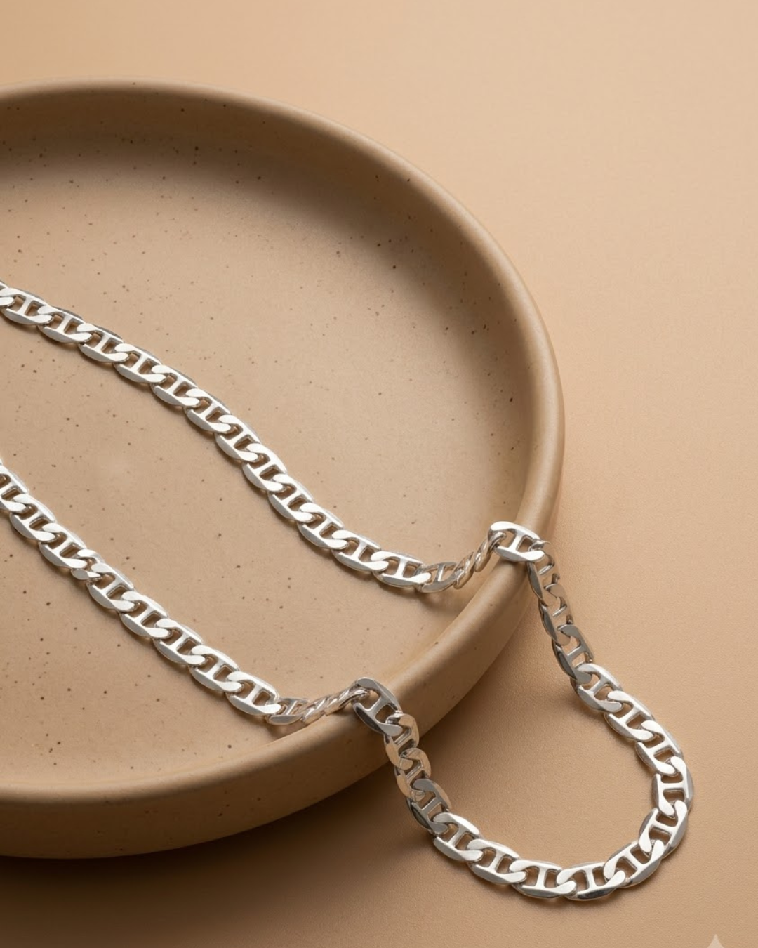 Anchor Chain Link Necklace Sterling Silver