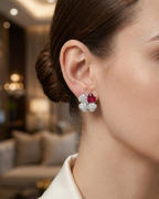 Four Leaf Clover Stud Earrings Sterling Silver