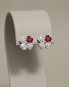 Four Leaf Clover Stud Earrings Sterling Silver