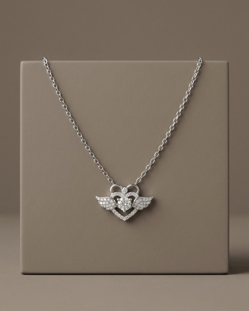 Winged Heart Necklace Sterling Silver