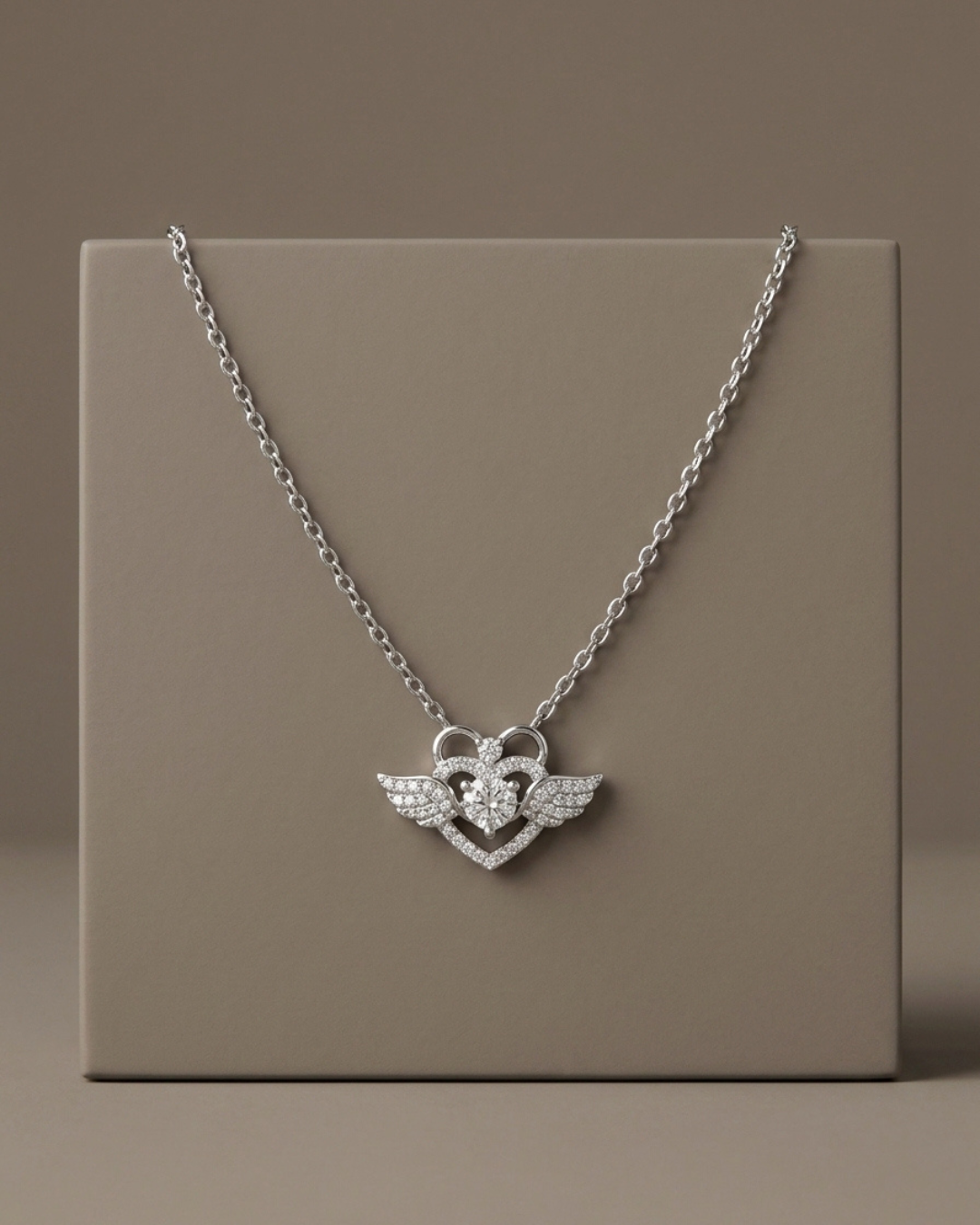 Winged Heart Necklace Sterling Silver