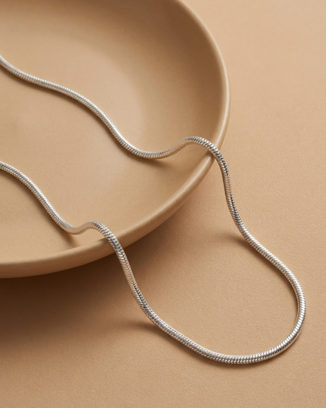 Sleek Round Snake Chain Sterling Silver