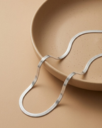 Herringbone Chain Necklace Sterling Silver