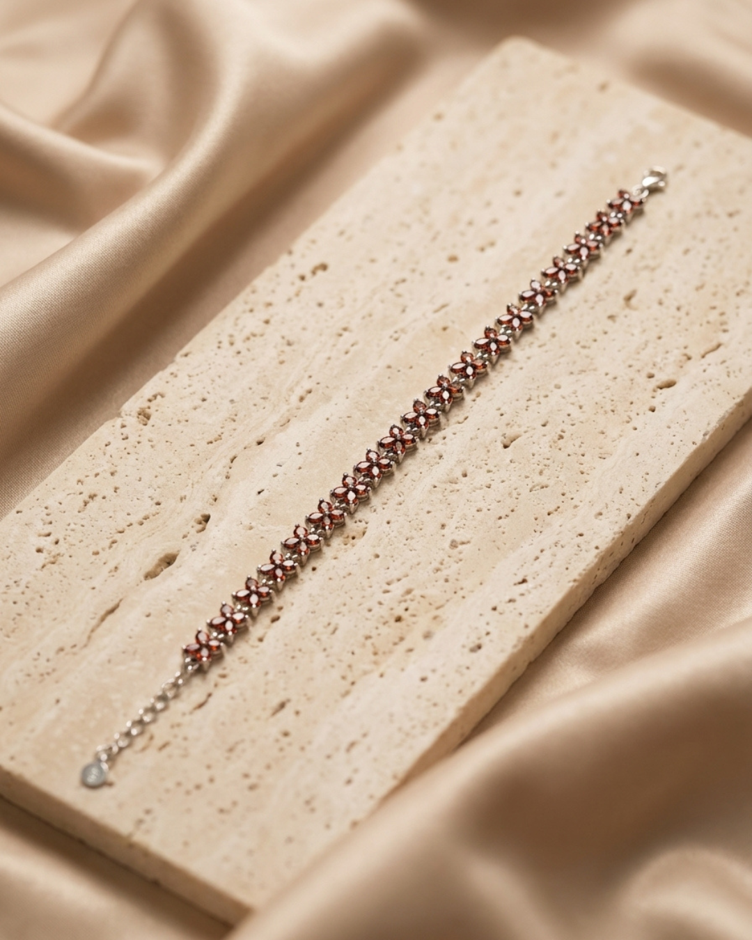 Scarlet Marquise Floral Bracelet