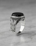 Artisan Vintage Oval Onyx Men’s Ring