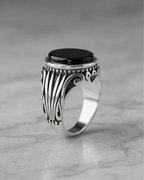Artisan Vintage Oval Onyx Men’s Ring