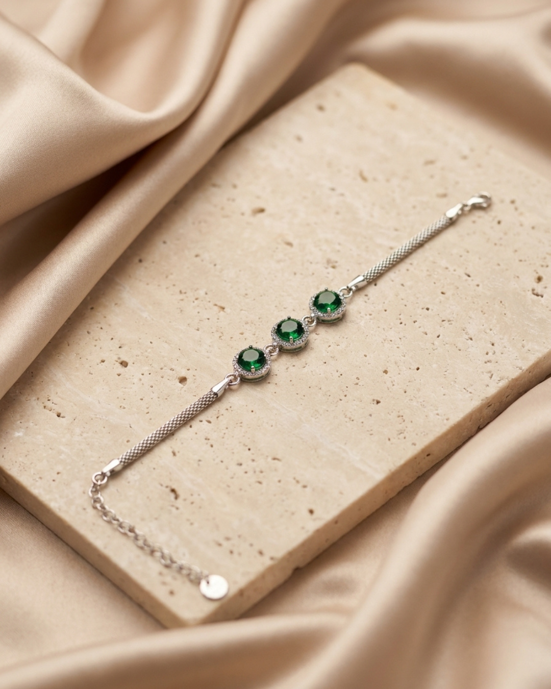 Royal Emerald Trinity Bracelet