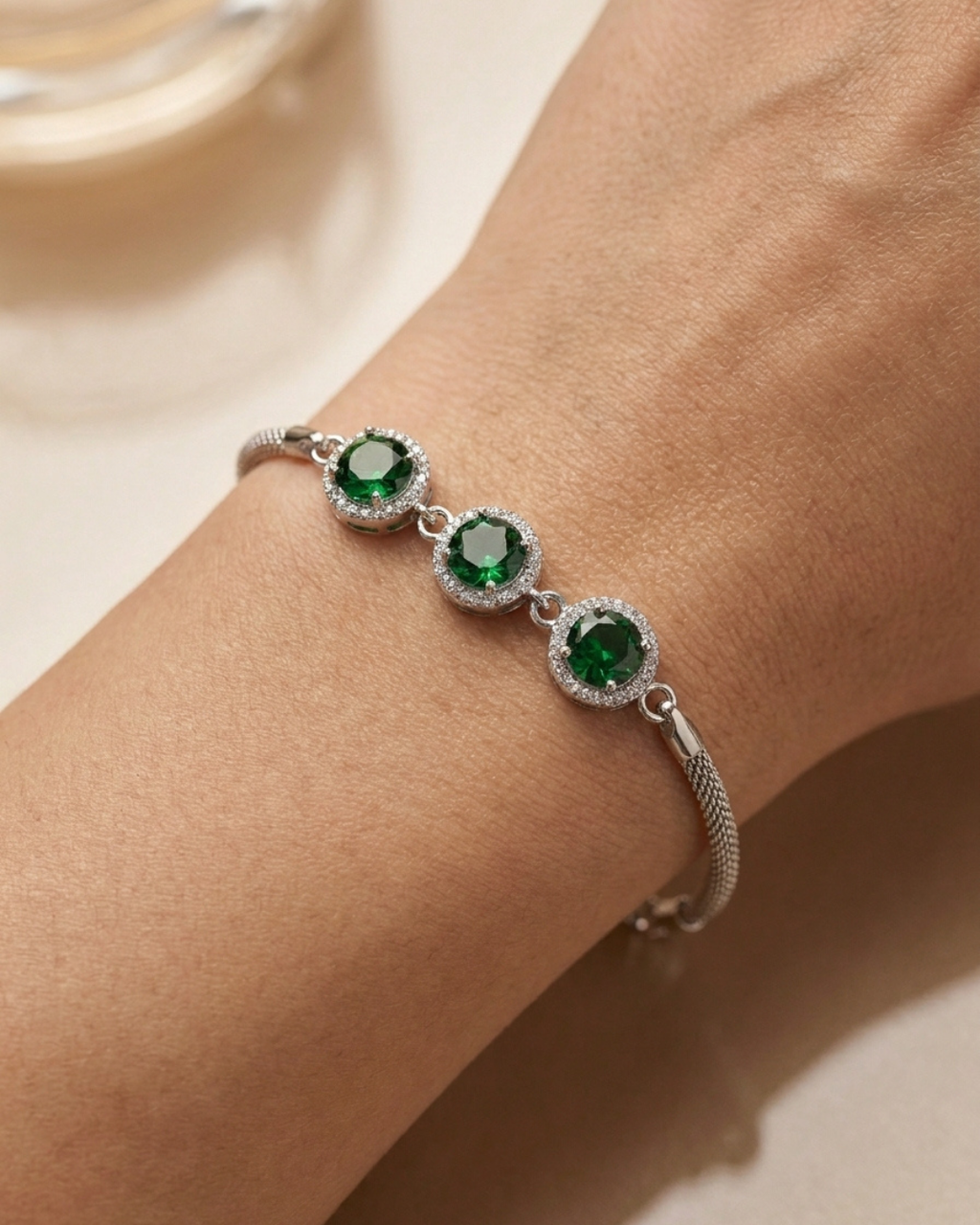 Royal Emerald Trinity Bracelet