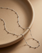 Beaded Satellite Chain Necklace Sterling Silver