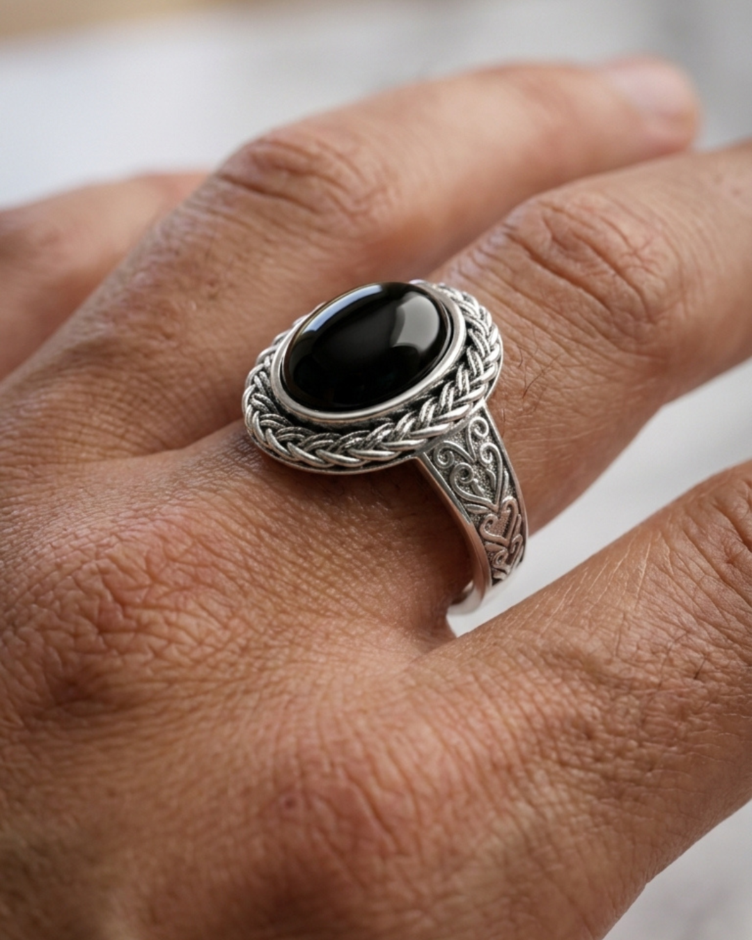 Turkish Artisanal Braided Oval Men’s Ring