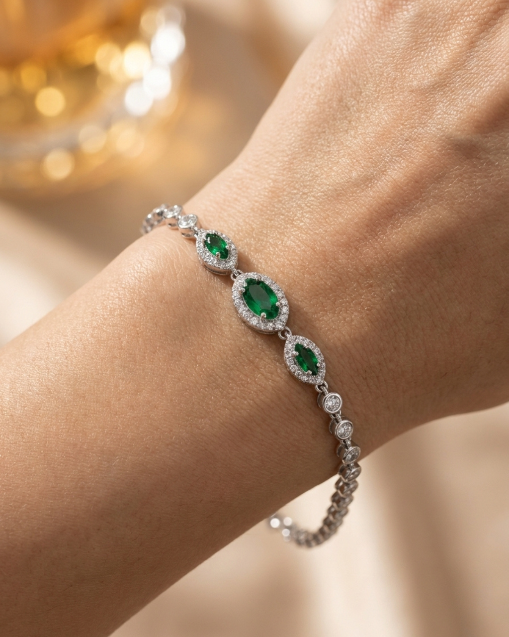 Jade Green Trio Marquise Bracelet