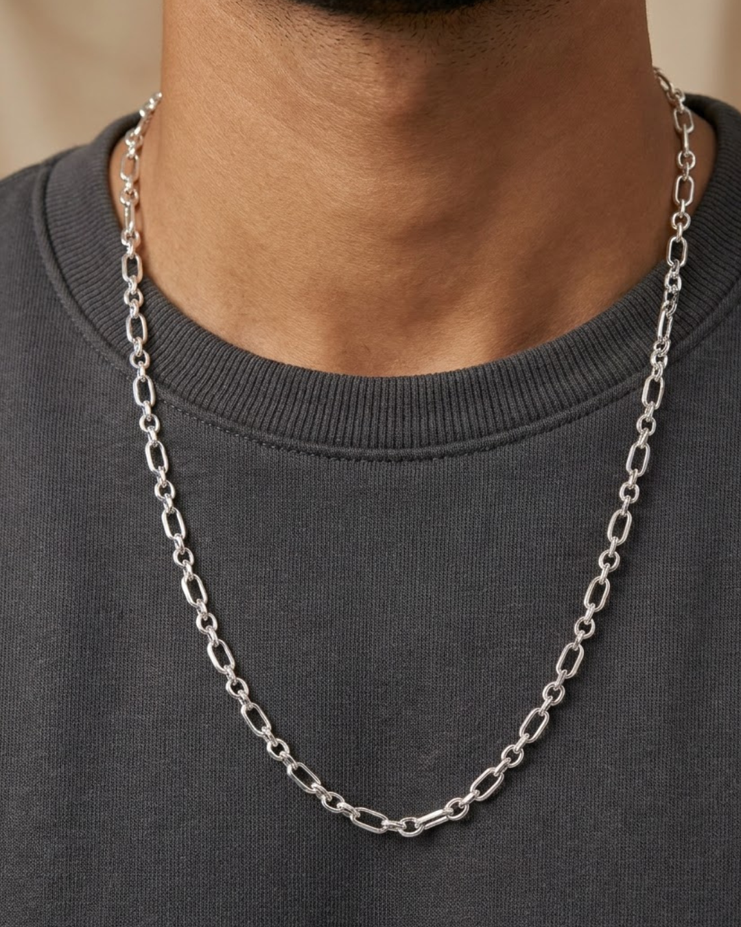 Paperclip Cable Link Chain Sterling Silver